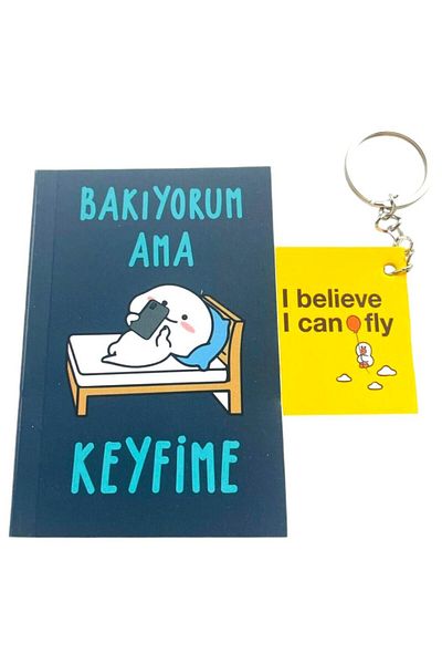 GALATA GIFT Small Notepad and Keychain Set - Dual Fun Motivation Set