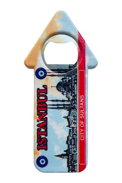 GALATA GIFT Magnet pentru deschizător de sticle în formă de săgeată cu tematică Istanbul - Soda, Soda și Frigider