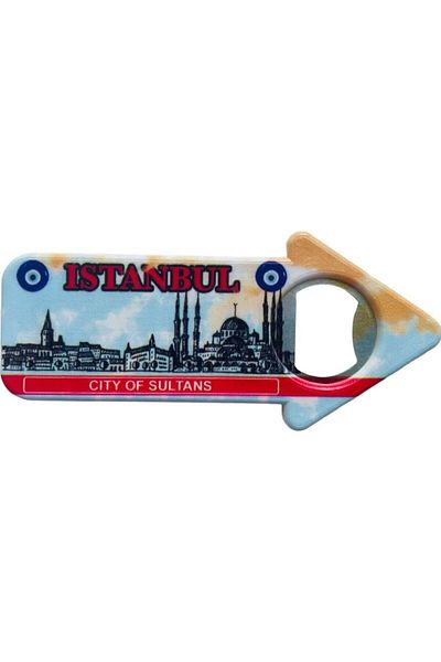 GALATA GIFT Magnet pentru deschizător de sticle în formă de săgeată cu tematică Istanbul - Soda, Soda și Frigider