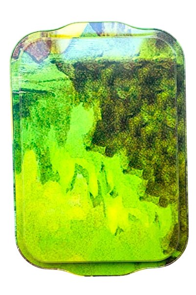 GALATA GIFT صينية شاي وقهوة معدنية - نمط الكليم، عرض أنيق، 32*22 سم، مضادة للخدش والتشويه