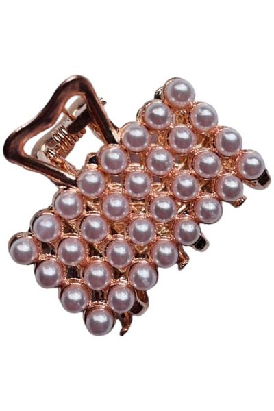 GALATA GIFT Agrafă de păr cu perle, auriu, metal, clemă, clemă de păr, clemă de fier solidă 5 cm