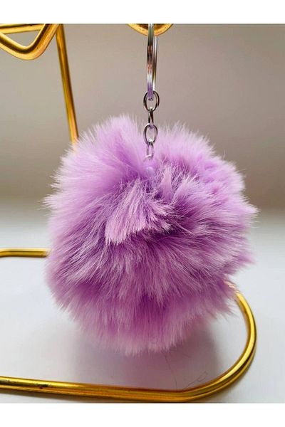 GALATA GIFT Pompom Keychain and Bag Accessory - Soft Furry Car Mirror Ornament