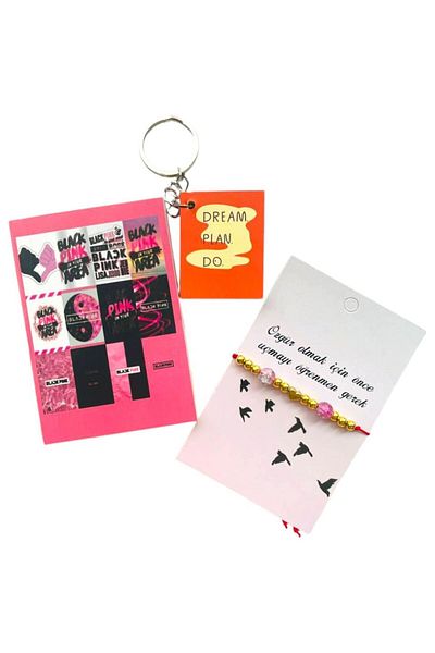 GALATA GIFT Set de blocnotes și brelocuri mici - Set de motivație distractivă bilaterală