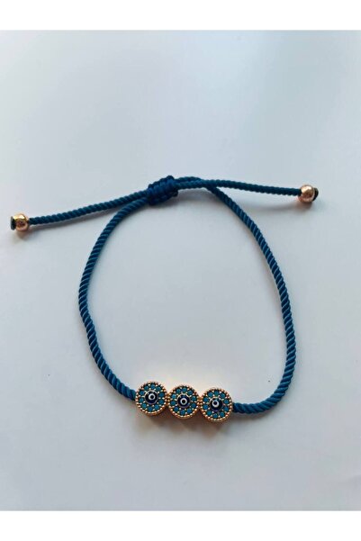 GALATA GIFT Lacivert, Nazar Boncuklu Makrome Bileklik, Örgü, Asansörlü Ayarla...