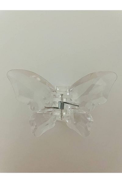 GALATA GIFT Fluture, transparent, agrafă de mărime mare de nouă generație 8 cm, agrafă de păr robustă cu lungimea aripii de 4 cm