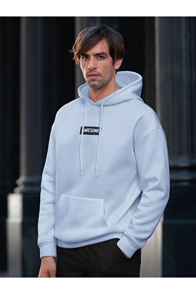 Altamira Чоловічий світшот з капюшоном Bebe Blue Awesome з принтом з великим капюшоном