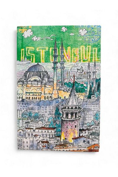 GALATA GIFT دفتر ملاحظات غير مبطن بغطاء صلب بتصميم اسطنبول - 14*9.5 لذاكرة الذكريات والامتنان اليومي