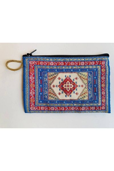GALATA GIFT Traditional Patterned, Istanbul Symbol, Gold Gilded, Handle, Zippered Women's Wallet, 16X10cm