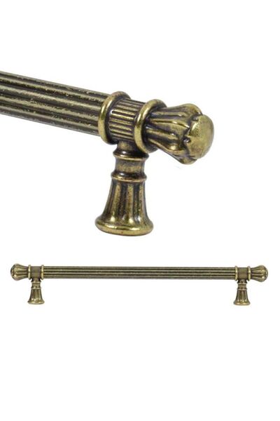 Badem10 Akbatı 192 Mm Rustik Metal (ESKİTME ANTİK SARI) Mobilya Mutfak Çekmece Dolap Kulpu Kulbu Kulpları