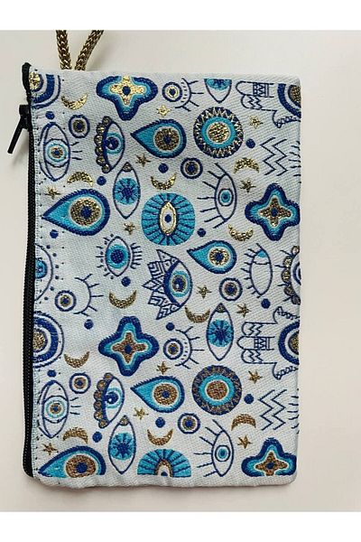 GALATA GIFT Portofel de damă cu ochi rău, fermoar elegant de mărime medie, portofel căptușit