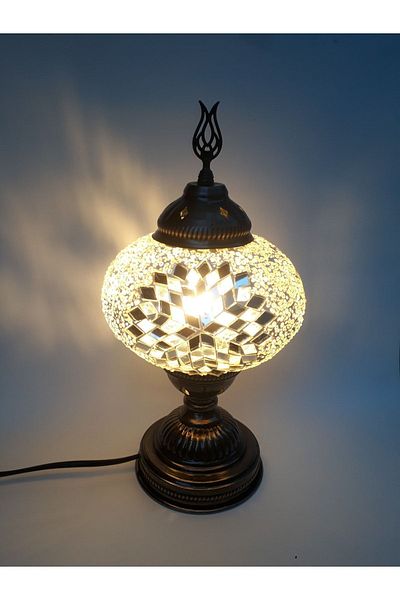 GALATA GIFT Mosaic Pattern - Decorative Table Lamp, 18cm Diameter