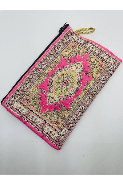 GALATA GIFT Women's Medium Size Wallet - Stylish, Zippered, Lined, Rug Patterned Coin Wallet 15x10