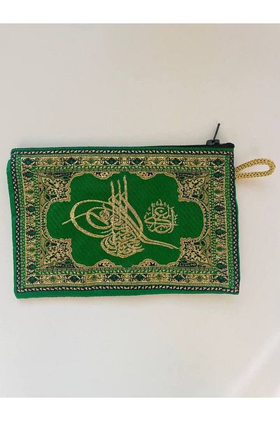 GALATA GIFT Portofel de dama cu model traditional, icoana Istanbul, aurit auriu, maner, fermoar, 15X10cm