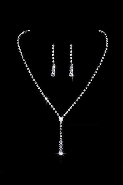 Nora Wedding Engagement Henna Drop Jewelled Necklace Earring Set