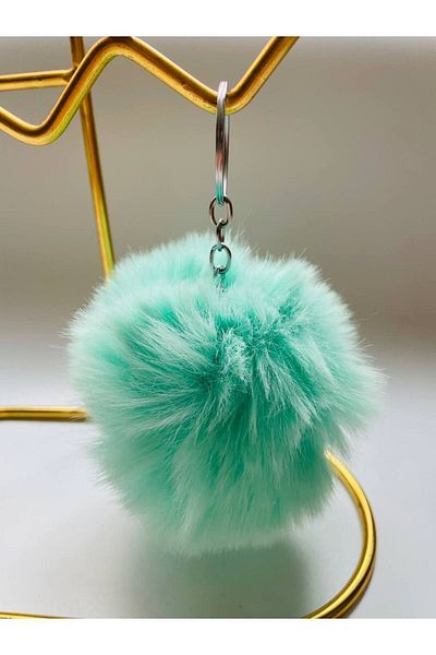 GALATA GIFT Breloc cu pompon și accesoriu pentru geantă - Ornament pentru oglindă auto cu blană moale