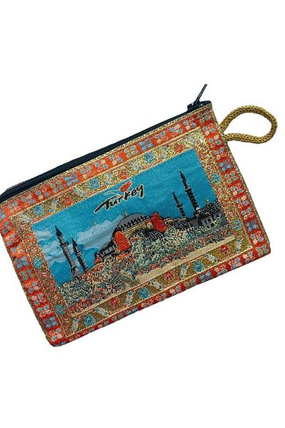 GALATA GIFT Women's Medium Size Wallet - Stylish, Zippered, Lined, Rug Patterned Coin Wallet 15x10