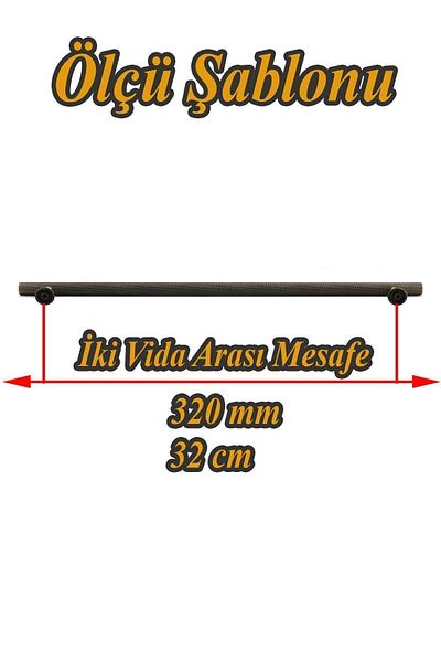 Badem10 Doruk (PREMIUM) 320 mm Mobilier din metal galben antic, sertar de bucătărie, dulap, mâner