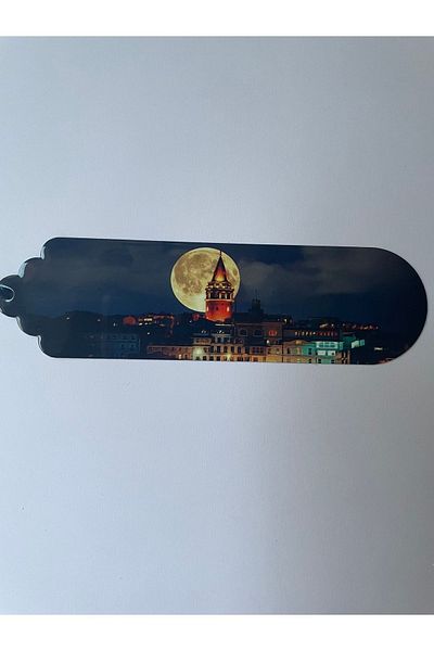 NiceandBonita Turnul Galata și Semn de carte cu ciucuri cu tematică lunară