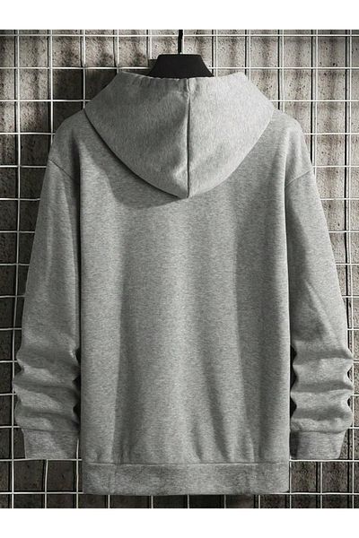 Altamira Ανδρικό φούτερ με κουκούλα σε γκρι Oversize - Originals Printed