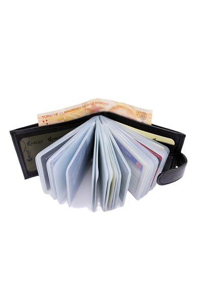 MKM MAN Mkm Genuine Leather Wallet with Transparent Card Holder Side Model