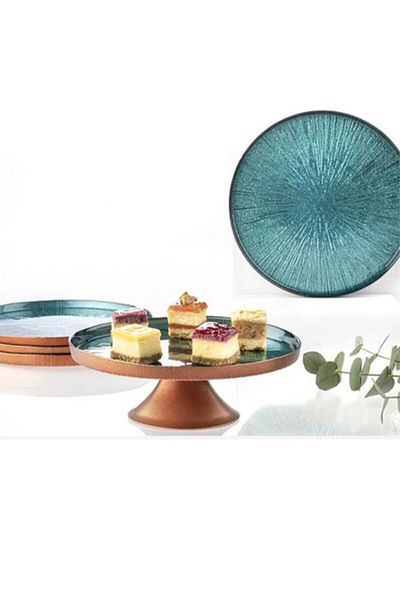 HR English Home Cake Plate Set&amp; Cake Stand 4 Plates