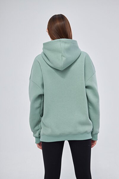 YÜKSEL IŞIK Water Green Unisex Hooded Basic Hoodie - 100% βαμβάκι