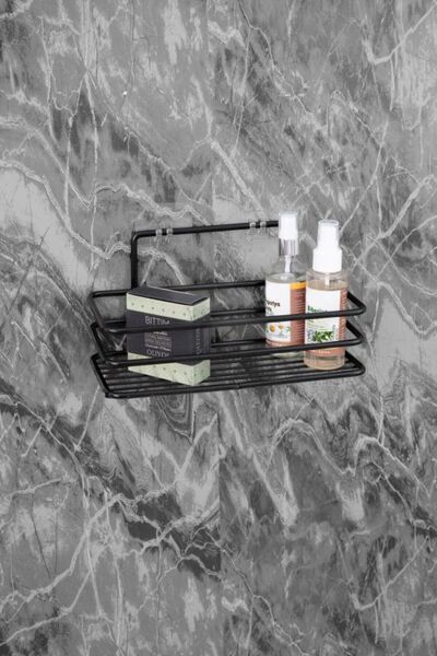 artinoks Banyo Rafı Tekli Yapıştırıcılı Şampuanlık Sabunluk