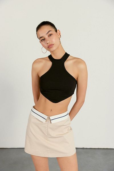 VATKALI Shorts-Rock mit umgekehrtem Gürtel, Beige