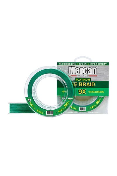 Mercan Pe Braid Platinum X9 Green Thread 300m Reel Fishing Line