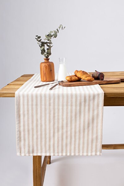 Wellstil كايرا | عداء الكتان مخطط بني فاتح