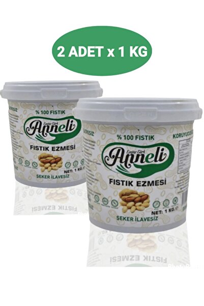 Emine türk anneli 2 Adet X 1 Kg Fıstık Ezmesi Şekersiz Sade Annemeli Ile %100...