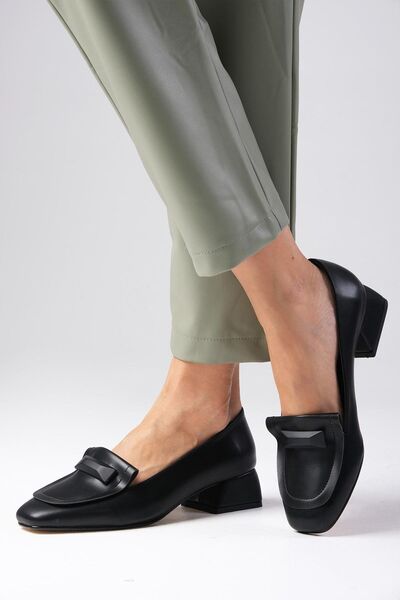 Mio Gusto Dámské boty Verona černé krátké podpatky s tupou špičkou