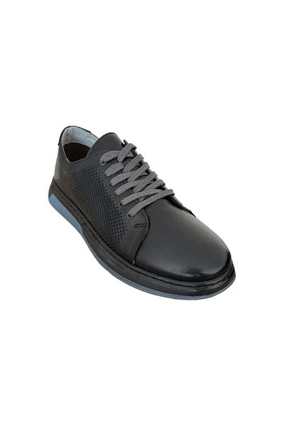 Liger Ανδρικά Comfort - ελαφριά και γνήσια δερμάτινα μαύρα casual παπούτσια