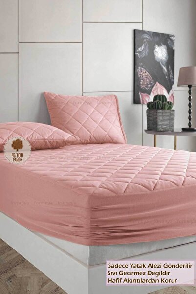 Formeya Pudra %100 Pamuk Kapitone Fitted Yatak Koruyucu Bebek-Tek-Çift Kişilik-Battal Yatak Alezi