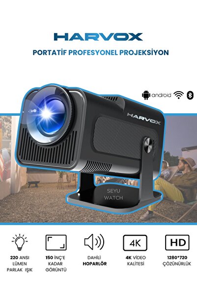 SEYUWATCH Taşınabilir Sinema Dizi Film Projeksiyon 1080P/2K/4K Ev Sineması Dahili Android 11, WiFi & Bluetooth
