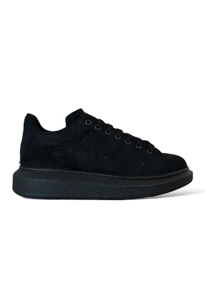 Liger Ανδρικό Suede Sneaker με ψηλή σόλα - Casual Μαύρα Παπούτσια