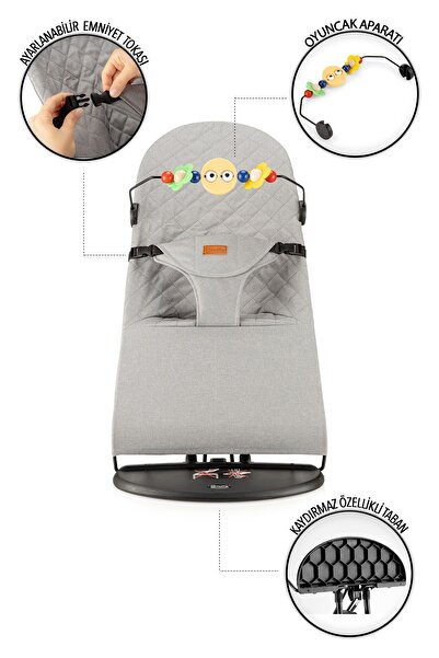 Hoffie Balance Lüx Cotton Üç Kademeli Sallanan Ana Kucağı Katlanır (OYUNCAK APARATLI VE SEYAHAT ÇANTALI)