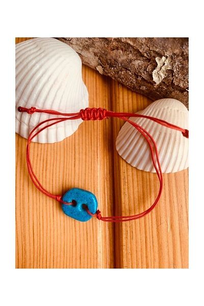 HAKSAL GÜMÜŞÇÜLÜK Assyrian Evil Eye Bead Bracelet with Red String
