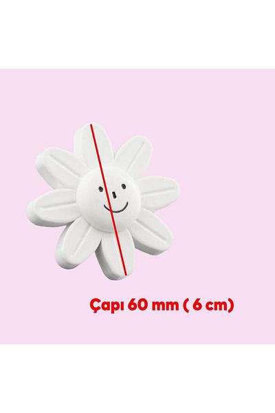 Badem10 Plastic Daisy Culoare Albă Mobilier Camera Copiilor Mâner Dulap Mâner Sertar Mâner