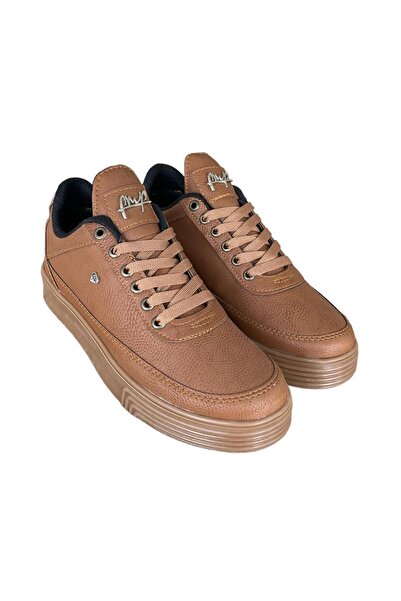 Liger Erkek Günlük Yumuşak İç Astarlı Şık Sneaker Spor Ayakkabı TABA