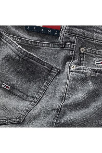 Tommy Hilfiger Men's Brand Logo Slim Fit Stylish Looking Classic 5 Pocket Suitable for Daily Use Dark Gray Jeans DM0D