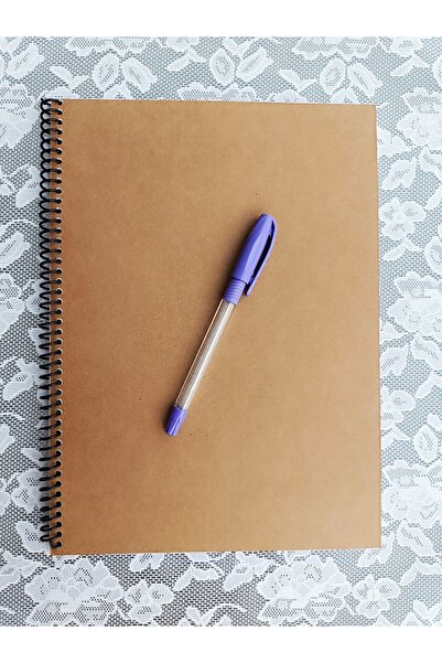 Pink Swan Craft Caiet A4 cu copertă groasă Kraft – interior alb, 30 de coli 60 de pagini, album de însemnări, jurnal Bullet, caiet de schițe