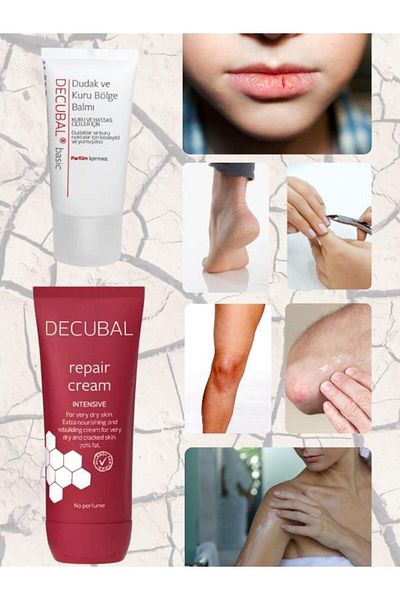 Decubal 100 ml Repair Cream and 30 ml Lip Balm - for Dry and Very Dry Skin