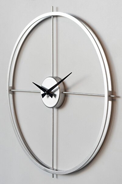 Artepera Arcadia Metal Sessiz Modern Duvar Saati - Gümüş Renk 48x48 Cm - Ev Ofis Dekorasyonları Aps075