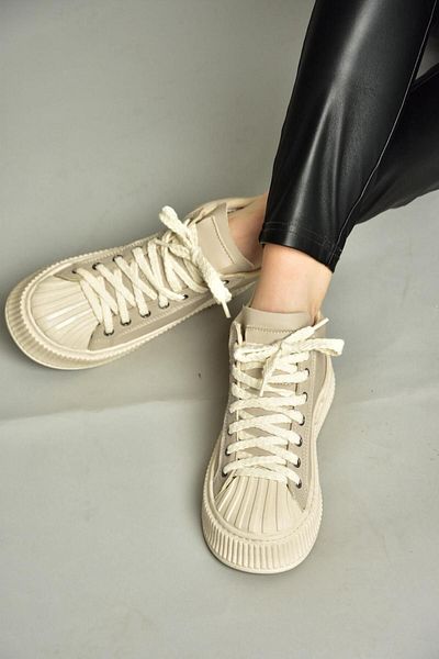 Fox Shoes T 973599609   Pantofi sport bej cu glezne înalte