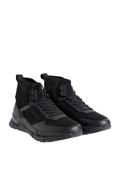 Calvin Klein Men's Brand Logo Rubber Outsole Polyster Top Comfortable Inner Foam Sole Black