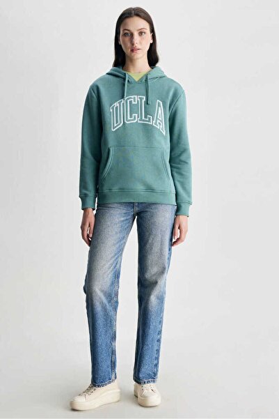 UCLA Γυναικείο φούτερ Riley Green Hooded Embroidered Sharded Standard Fit