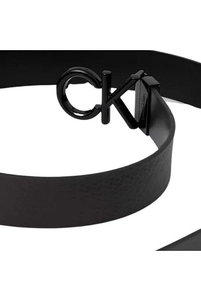 Calvin Klein Men's Buckle Brand Logo Leather Stylish Design Black Belt Suitable for Daily Use K50k511358-beh