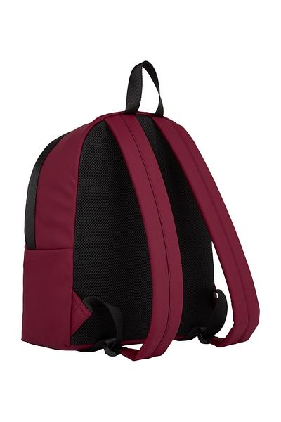 Tommy Hilfiger Unisex Brand Logo Red Backpack with Front Zipper and Key Hook Suitable for Daily Use Am0am