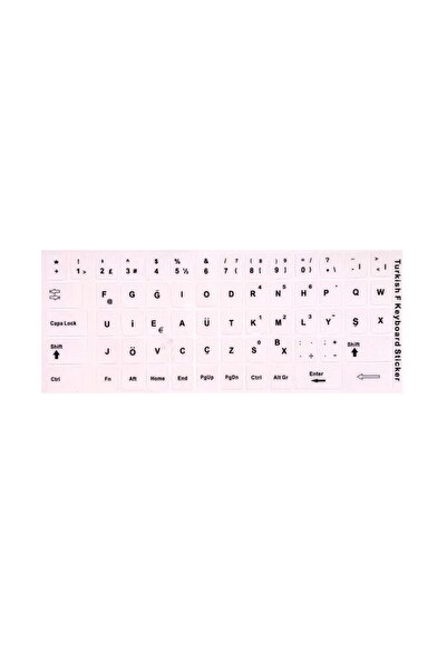 Genel Markalar F Klavye Stiker Türkçe Klavye Yapışkan Harf Turkish F Keyboard Sticker Beyaz F Klavye Sticker